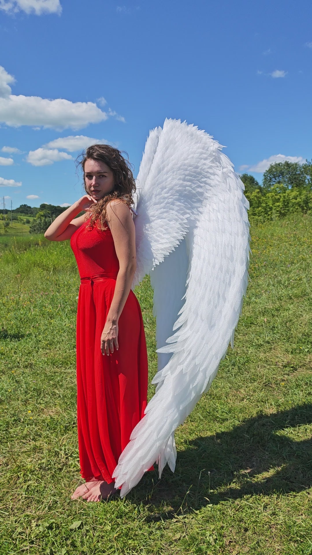 White angels wings costume