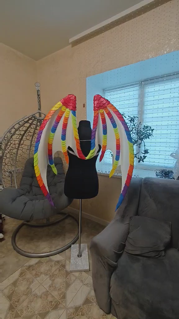 Rainbow Pride wings costume